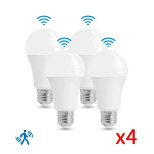 4PCS 20W 18W 15W 12W 9W 6WLampada LED E27 Radar Motion Sensor